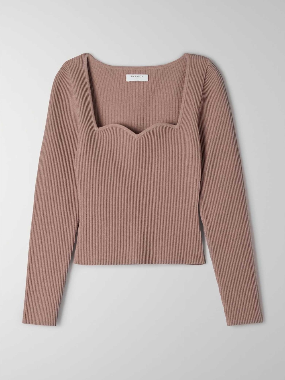 Babaton Sculpt Knit Sweetheart Longsleeve Dusty Mauve